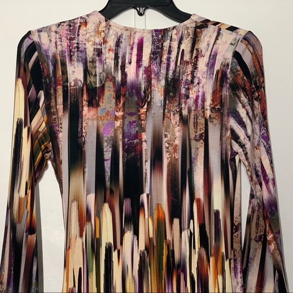 Karen Kane Brushstroke Print Surplice V-Neck Top - Picture 6 of 10